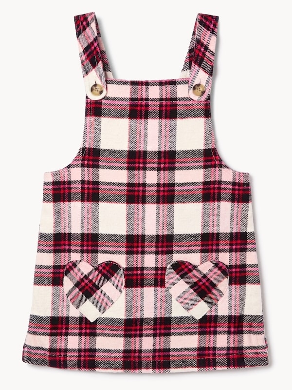 Toddler Girls' Plaid Pinafore Dress