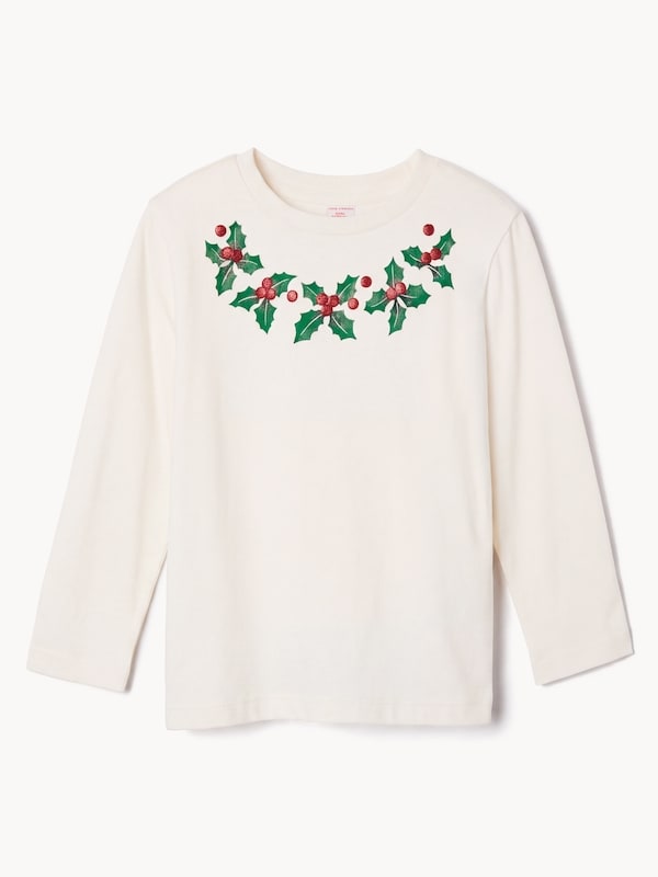 Toddler Girls' Graphic Long Sleeve Top - Off White