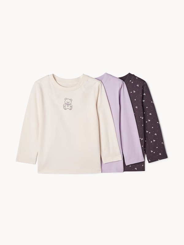 Hauts à manches longues, 3, petites filles - Blanc Cassé