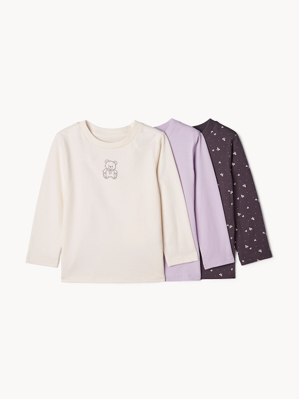 Hauts à manches longues, 3, petites filles - Blanc Cassé