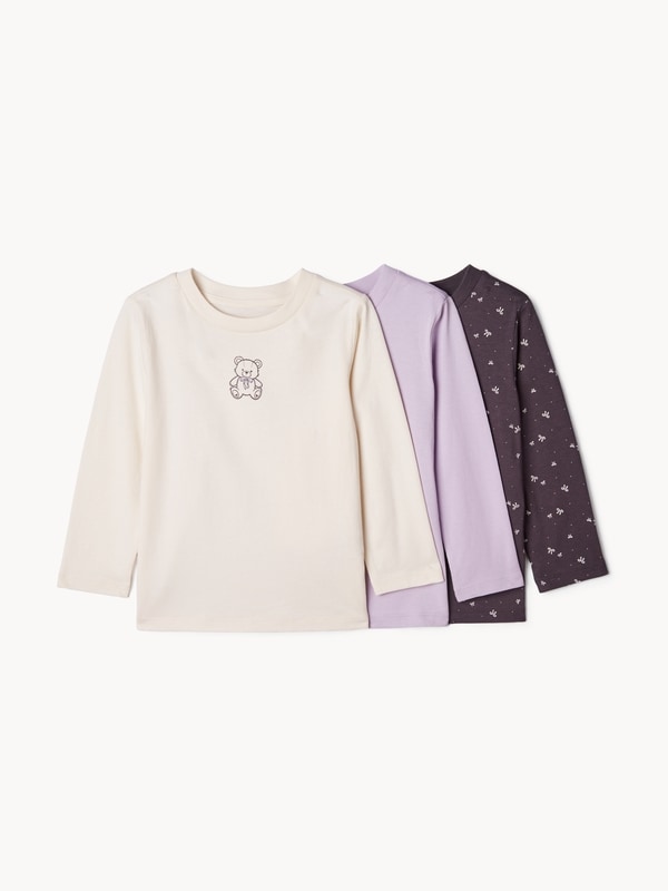 Hauts à manches longues, 3, petites filles - Blanc Cassé