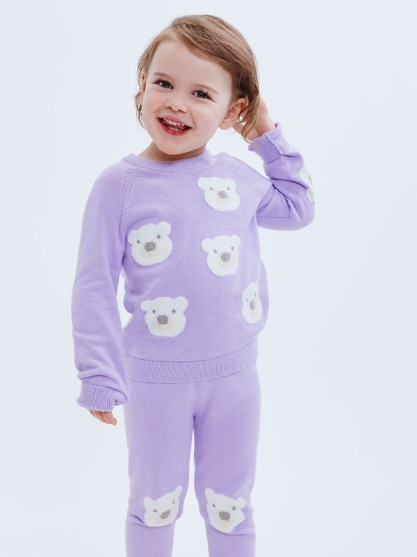Toddler Girl Graphic Sweater - Light Purple