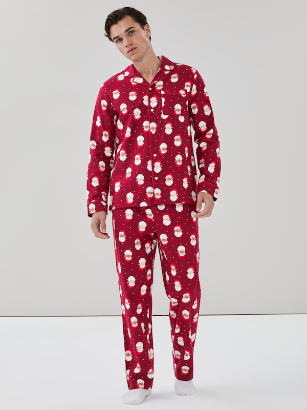 Men's Flannel Holiday Sleep Set - Dark Red