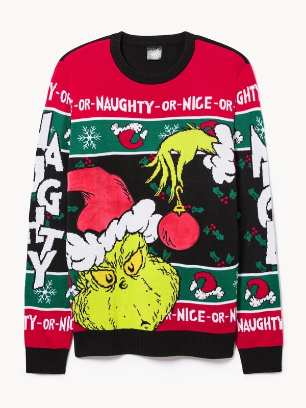 Chandail en tricot Le Grincheux pour hommes - Noir