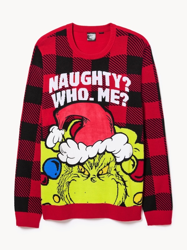Chandail en tricot Le Grincheux pour hommes - Rouge