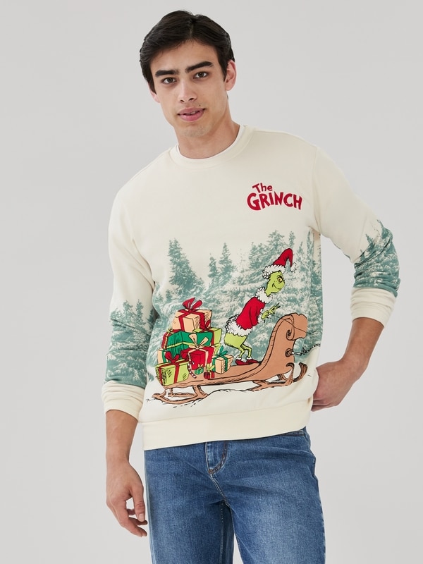Men's Grinch Sweatshirt - Off White