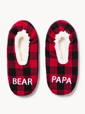 Chaussons à carreaux pour hommes - Rouge