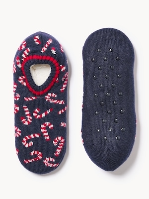 Chaussons à motif de canne de bonbon pour hommes - Marine