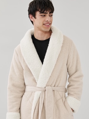 Peignoir en molleton effet peau de mouton, adultes - Mélange Avoine