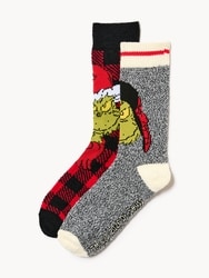 Joe Fresh Adult Grinch 2-Pack Cozy Crew Socks 1 ea, $14.00/1ea