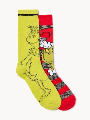 Ens. de 2 paires de chaussettes tube Grincheux - Mélange De Rouge