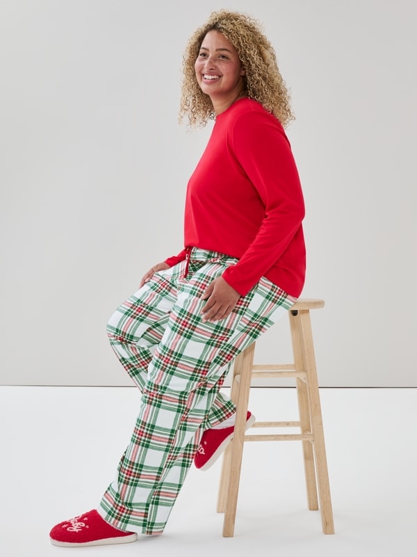 Pantalon de nuit en flanelle Femmes+ - Blanc Cassé