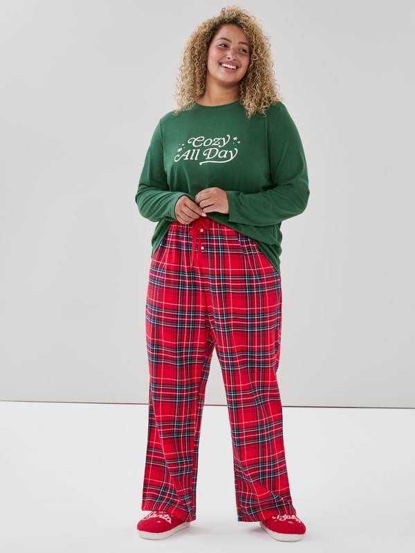 Pantalon de nuit en flanelle Femmes+ - Rouge