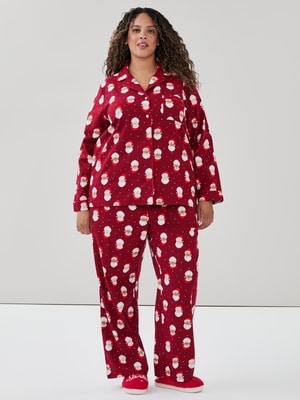 Pyjama des Fêtes en flanelle Femmes+ - Rouge Foncé