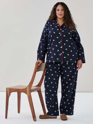 Pyjama des Fêtes en flanelle Femmes+ - Marine