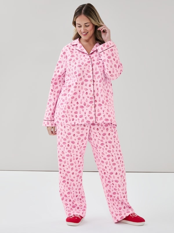 Pyjama des Fêtes en flanelle Femmes+ - Rose Pâle