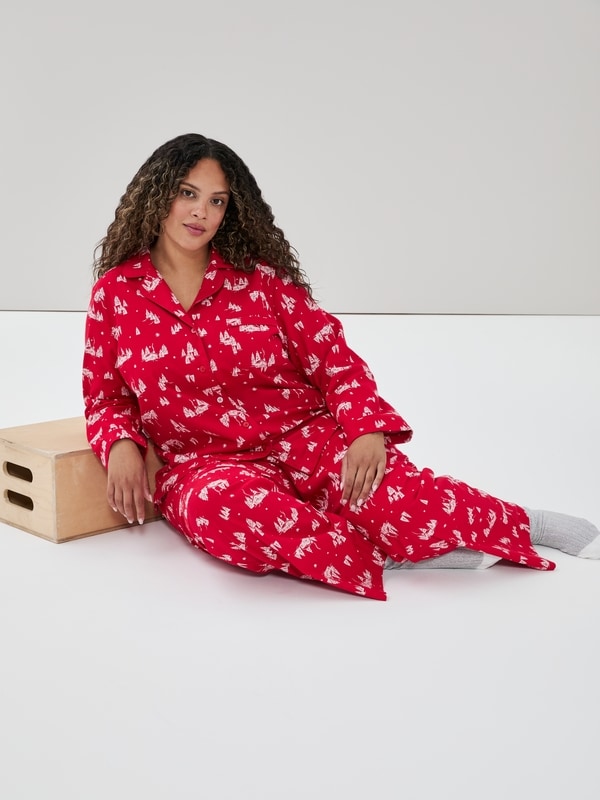 Pyjama des Fêtes en flanelle Femmes+ - Rouge