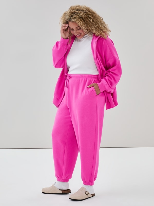 Women+ Active Fuzzy Fleece Jogger - Bright Pink