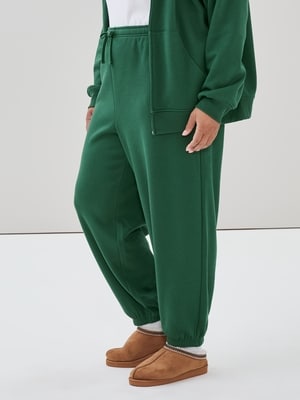 Women+ Active Fuzzy Fleece Jogger - Dark Green