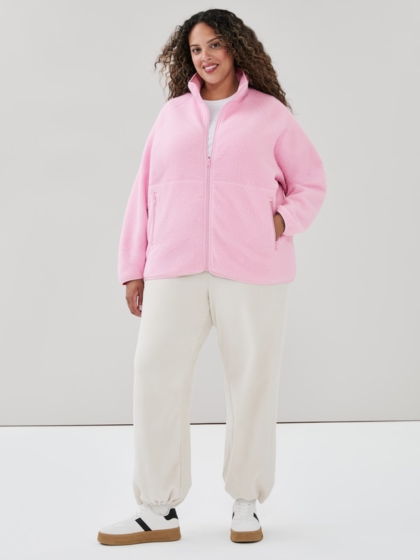 Veste en molleton à fermeture éclair Femmes+ - Rose Pâle