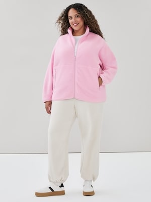 Women+ Teddy Fleece Zip-Up Jacket - Light Pink