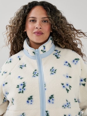 Women+ Teddy Fleece Zip-Up Jacket - Off White