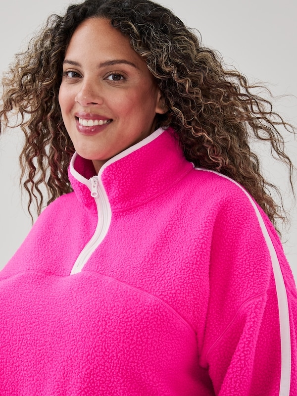 Chandail sport molleton fermeture éclair Femmes+ - Rose néon