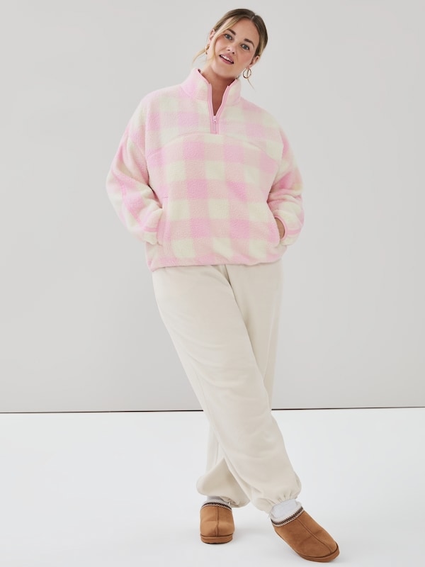 Chandail sport molleton fermeture éclair Femmes+ - ROSE PASTEL