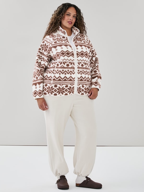 Women+ Teddy Fleece Zip-Up Jacket - Umber