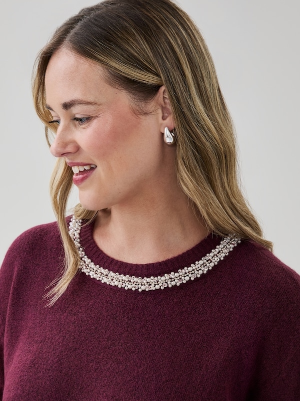 Joe Fresh Chandail en tricot à encolure enjolivée Femmes+ 1 ea, 39,00 $/1ch