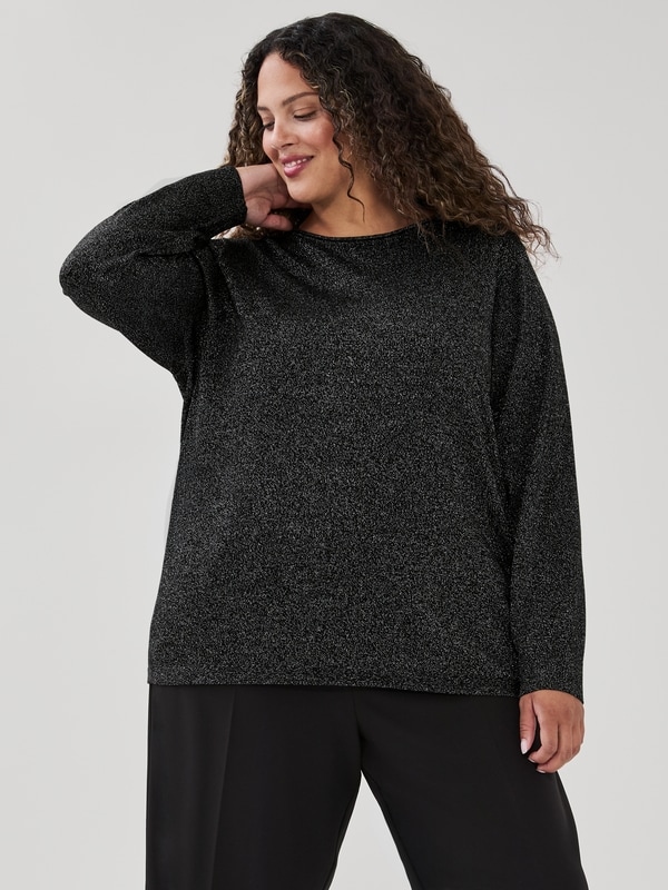 Chandail en tricot chatoyant Femmes+ - Noir
