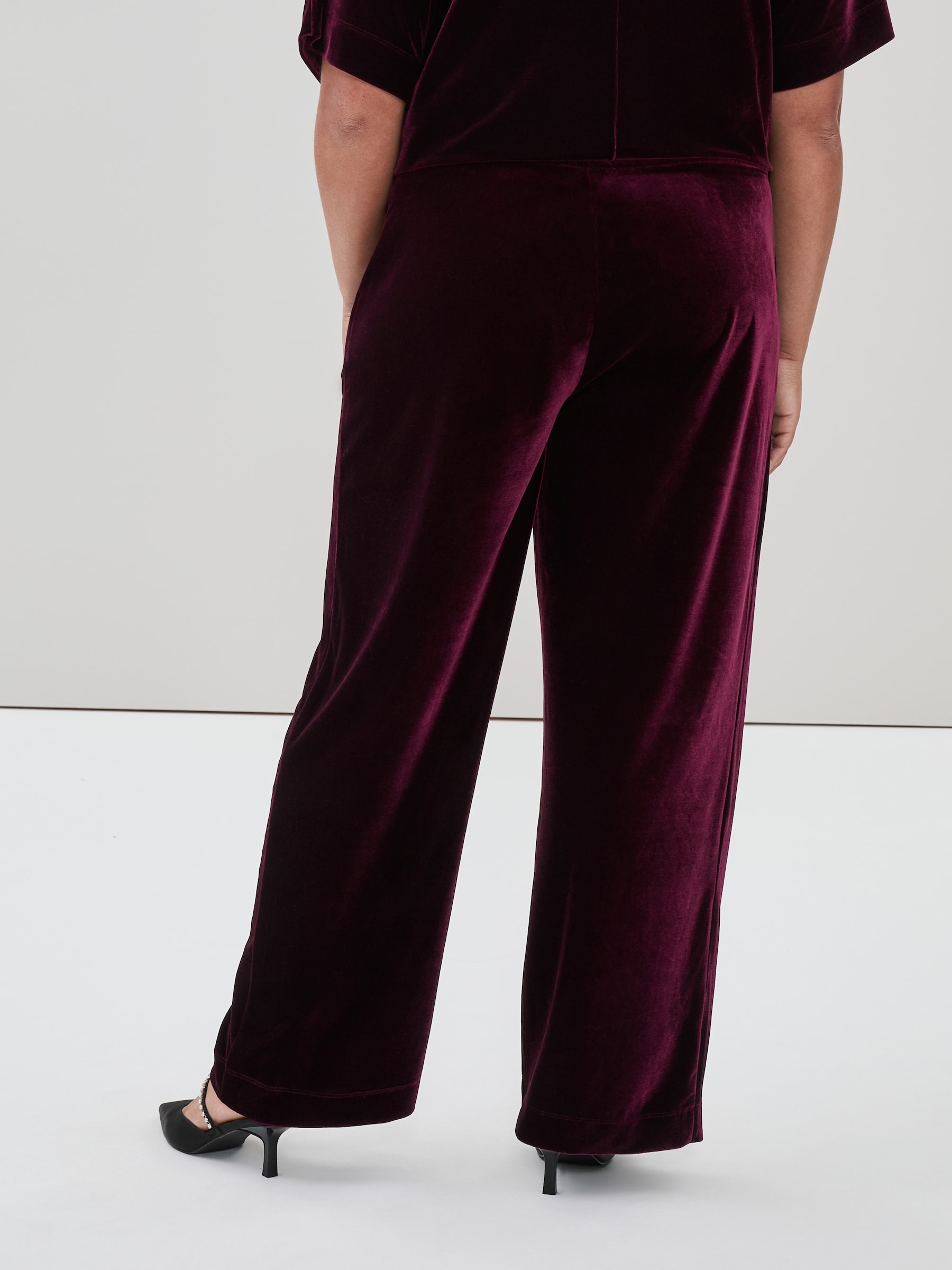 Pantalon à jambe large en velours Femmes+