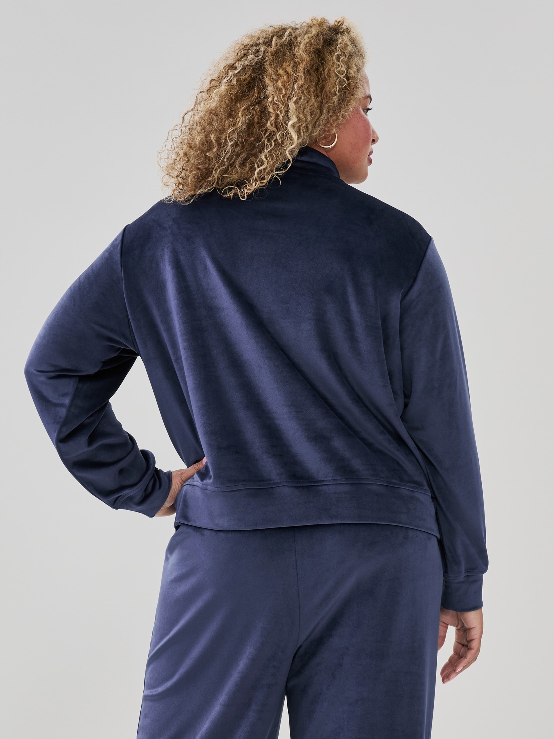Women+ Velour Quarter-Zip Pullover
