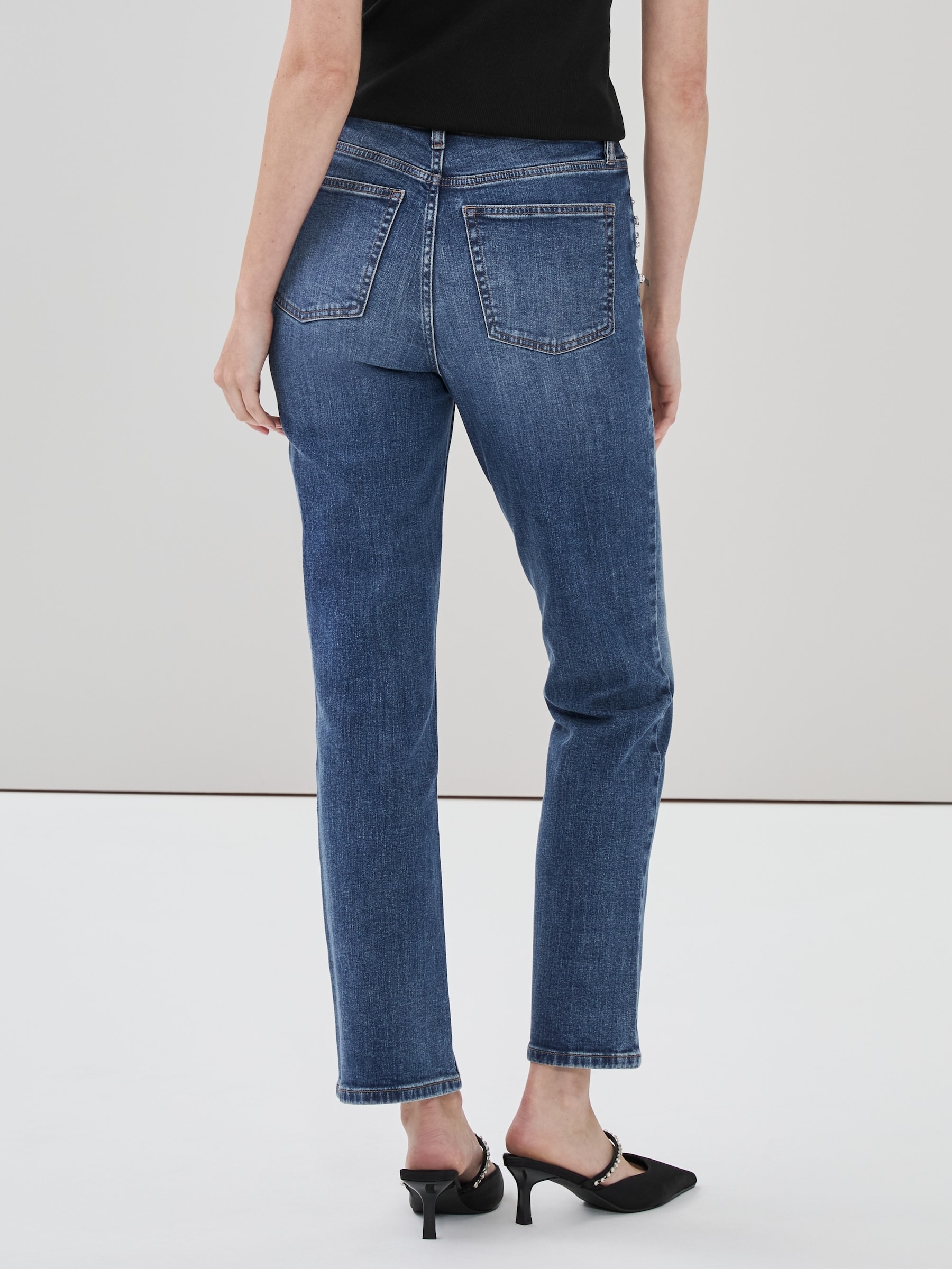 Embellished Slim Straight Jean