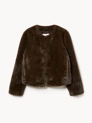 Faux Fur Coat - Brown