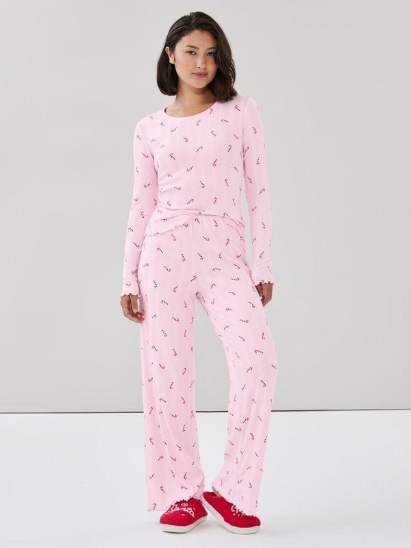 Pointelle Sleep Pant - Light Pink