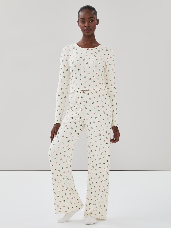 Pointelle Sleep Pant - Cream