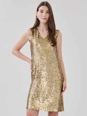Sequin Sleeveless Mini Dress - Gold