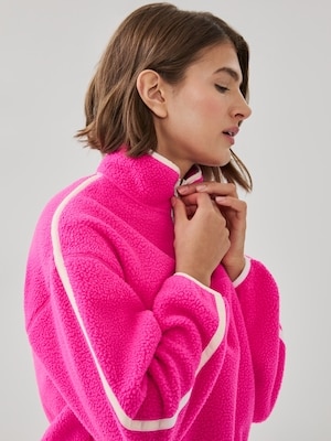 Active Teddy Fleece Half-Zip Pullover - Neon Pink