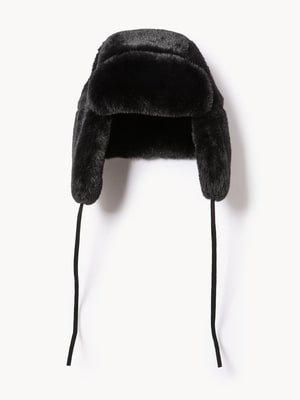 Chapeau de trappeur en similifourrure - Noir