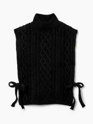 Cable Knit Dickie - Black