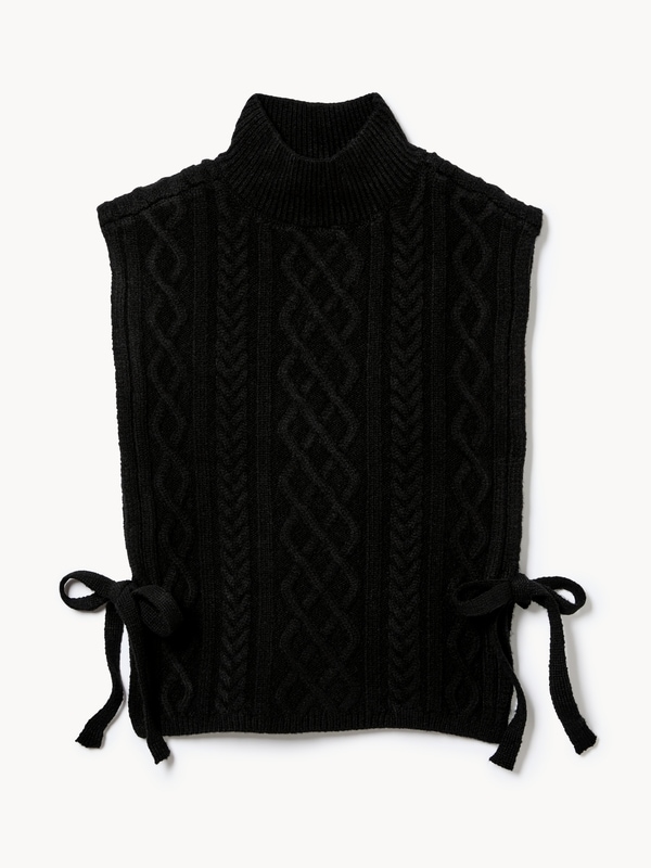 Cable Knit Dickie - Black