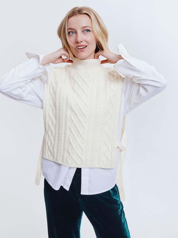 Cable Knit Dickie - Cream