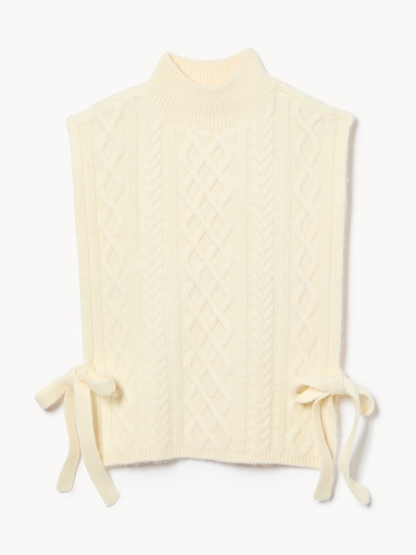 Plastron à mailles torsadées - Crème