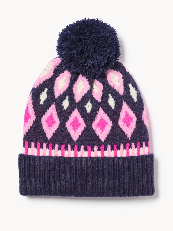 Tuque en jersey jacquard - Marine foncé
