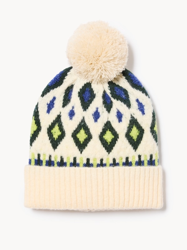 Tuque en jersey jacquard - Crème