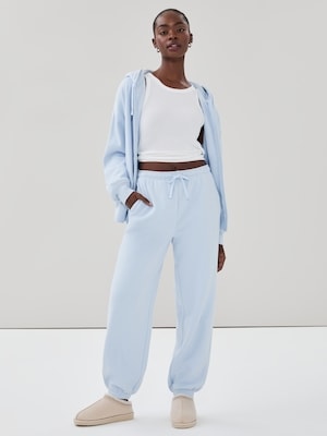 Active Fuzzy Fleece Jogger - Light Blue
