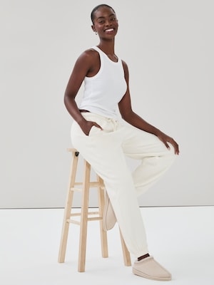 Active Fuzzy Fleece Jogger - Off White