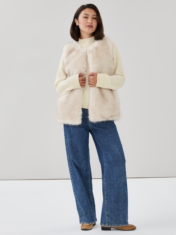 Faux Fur Vest - Grey