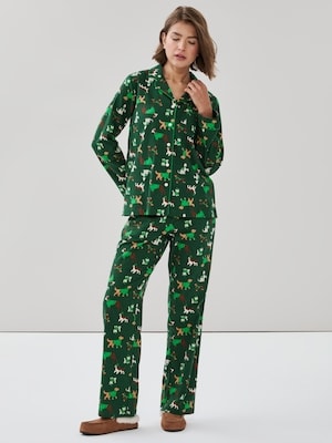 Flannel Holiday Sleep Set - Dark Green